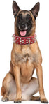 Spiked Studded Dog Collar, PU Leather Adjustable Pet Collars for Medium or Large Breed Pets (XL, Gold Brown1)