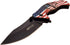 MTech USA MT-A1025A Spring Assist Folding Knife, Black Straight Edge Blade, American Flag Handle