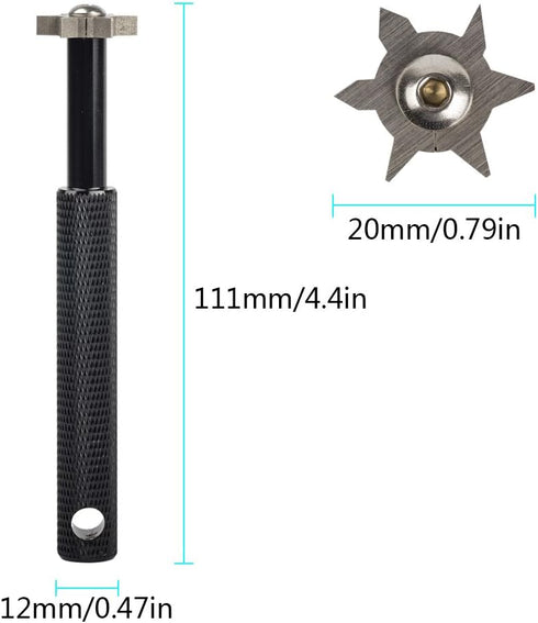HIFROM Golf Club Groove Sharpener with 6 Heads - Re-Grooving Tool & Cleaner for All Irons & Wedges