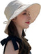 Women Cotton Summer Bucket Hat, Wide Brim UV Protection Floppy Beach Hat for Vacay Hiking Travel