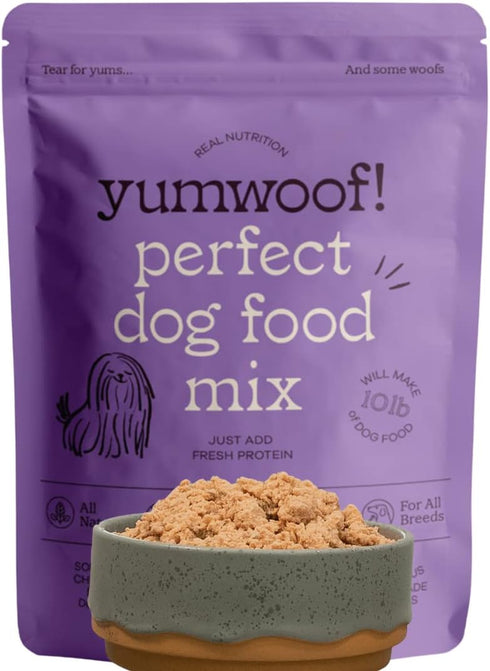Perfect Dog Food Mix (Grain-Free), Makes 10 Pounds Fresh Homemade Food, Turkey, Beef, Pork, Bison, Lamb, Elk & More