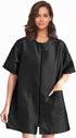 Gliitatu Dog Grooming Smock Black M with Full Zipper, Non-Sticky Hair Pet Groomer Smock for Hair Stylist Barber