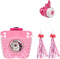 Kids Scooter Basket with Front Handlebar Accessories - Pink, 1 Pair Streamers and Bike Bell for Girls and Boys