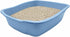 Large Cat Litter Pan Blue, Open Top Kitty Litter Box Tray for Indoor Cats, High Side Design for Cleaner Floors, Easy