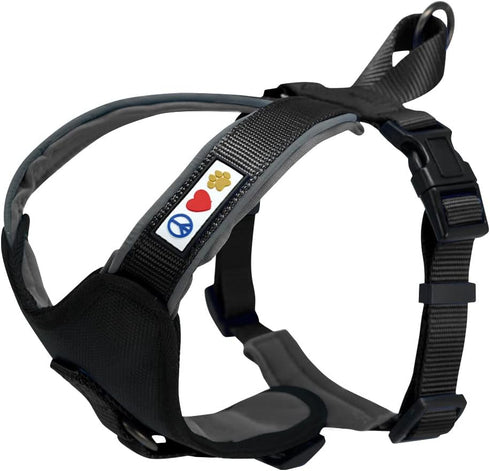 Pawtitas Reflective Dog Harness, Padded and Comfortable Control for Walks or Runs, XS, Black