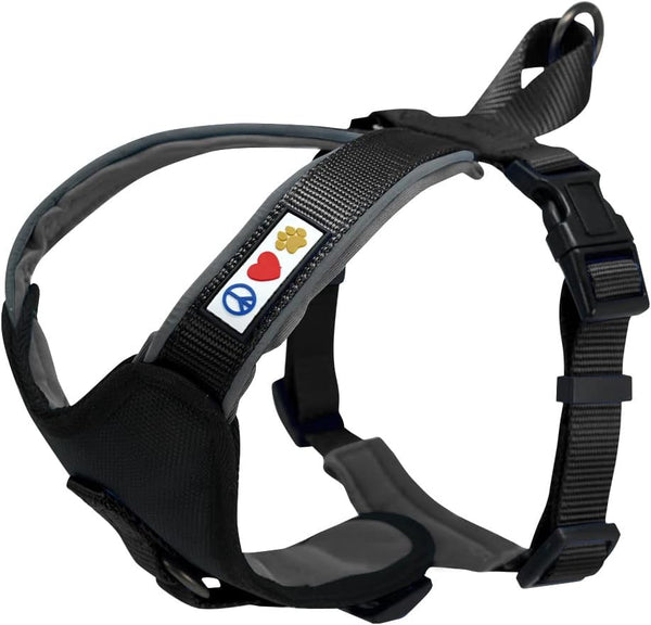 Pawtitas Reflective Dog Harness, Padded and Comfortable Control for Walks or Runs, XS, Black