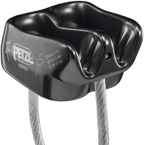 Petzl Verso Belay Device - Compact Lightweight for One or Two Rope Strands Climbing or Rappelling - Grey