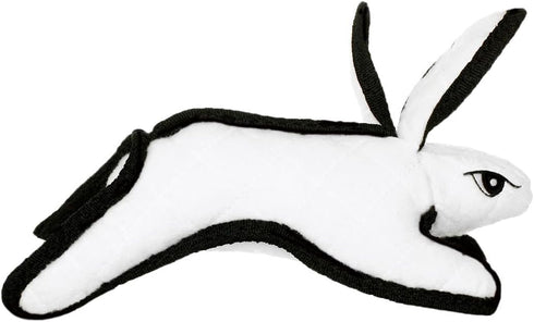 TUFFY World's Tuffest Soft Dog Toy - Barnyard Junior White Rabbit, Durable, Machine Washable