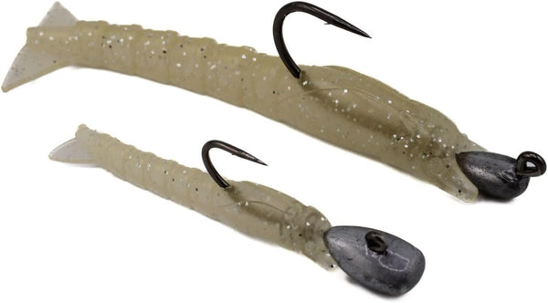 Get Thumped Premium Soft Shrimp Bodies for Saltwater Fishing - Unrigged Lifelike Bait 3-Pack,