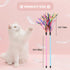 Cat Toy Wand 2PCS Interactive Feather Toy with Sound Paper Tassels, Pink+Blue