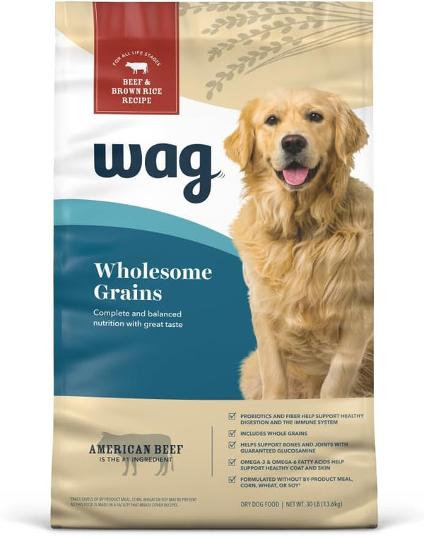 Amazon Brand - Wag Adult Premium Nutrition Dry Dog Food, Supports Stomach