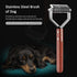 Litewoo Undercoat Rake for Dogs, Cats Grooming Dematting Comb, 20 Stainless Steel Blades with Wooden Handle