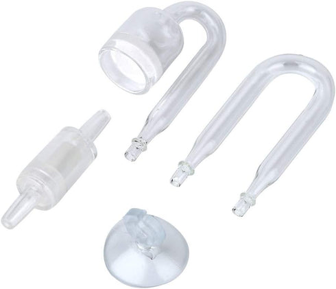 CO2 Diffuser Set, Carbon Dioxide Glass Reactor U Shape Tube for Aquarium Plants Tank