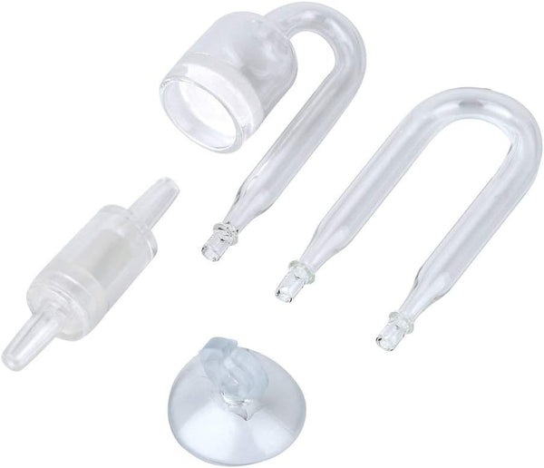 CO2 Diffuser Set, Carbon Dioxide Glass Reactor U Shape Tube for Aquarium Plants Tank