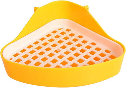 Rely2016 Small Animal Pet Triangle Potty Trainer, Litter Corner Toilet Training Tray, Color Random