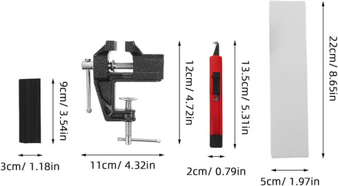 4pcs Golf Grip Regripping Kit with Portable Table Vise, Rubber Clamp, Double-Sided Tape, and Hook Knife Golf Club Grip