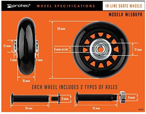 Protec Inline Skate Wheels Replacement (Pair) (WLSBKPR)