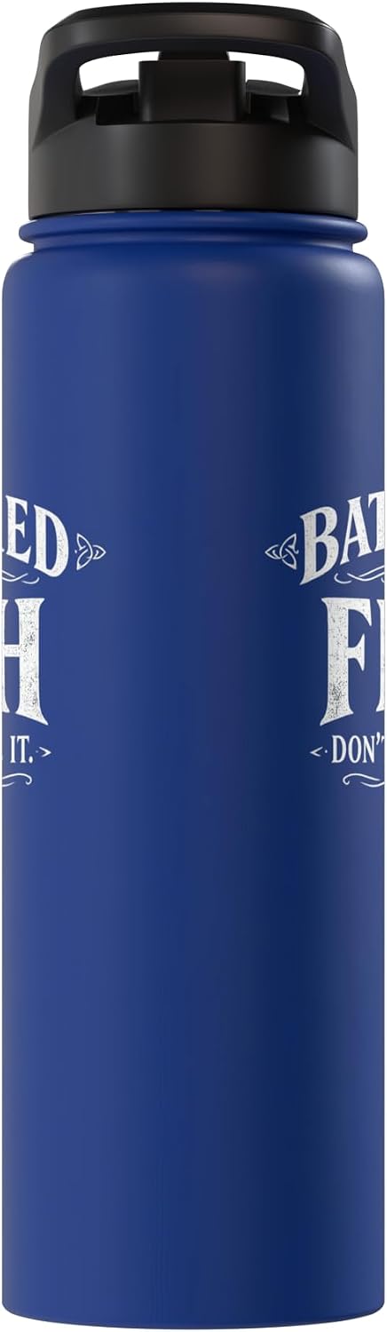 Department of Seafood Ethics Battered Fish Dont Deserve It Funny Seafood Pun Humor Stainless Steel Insulated Water