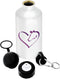 Horse Lovers Gifts Aluminum Water Bottle with Cap & Sport Top, White - Equestrian Horse Heart Gifts