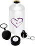 Horse Lovers Gifts Aluminum Water Bottle with Cap & Sport Top, White - Equestrian Horse Heart Gifts