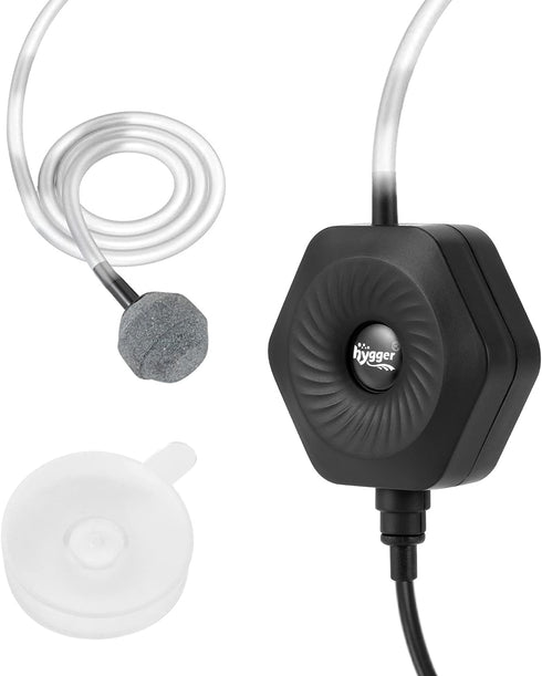hygger Quiet Mini Aquarium Air Pump - Betta Fish Tank Bubbler with Air Stone Tubing for 0.5-15 Gal Fish Bowl