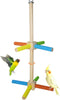 Bird Stand Perch Toy, Double Layer Spinning Parakeet Toys Exercise Wheel Cockatiel
