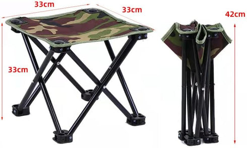 Qesonoo 450lbs(Camouflage) (13" 13" 13" Mini Portable Folding Stool, Camping Fishing Stool for Adults Fishing Hiking