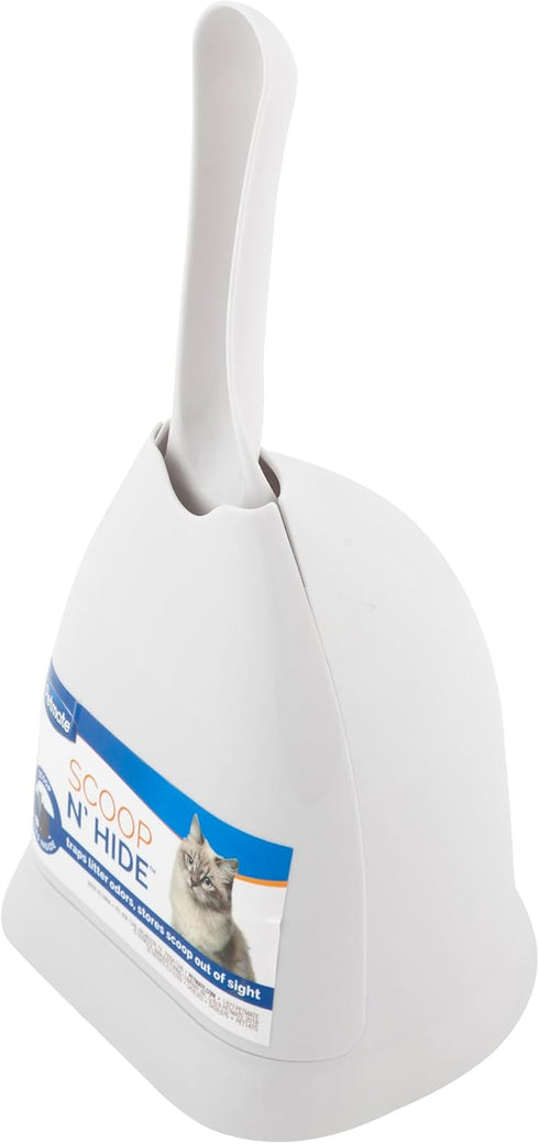 Petmate Scoop N' Hide Cat Litter Scoop with Holder, White