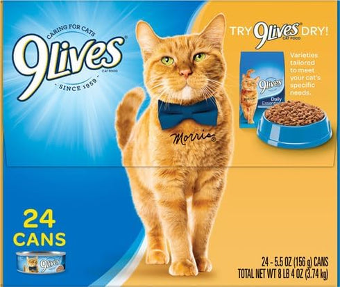 9Lives Variety Pack, Poultry And Beef, 5.5 Ounce Can (Pack of 24)