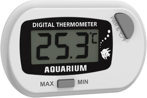 Stick-On Fish Tank Thermometer Reptile Thermometer Hygrometer Digital Thermometer Aquarium Thermometer Reptile Thermometer with MAX/MIN LCD Display Terrarium Water Temperature Test (White Gray) by JLENOVEG