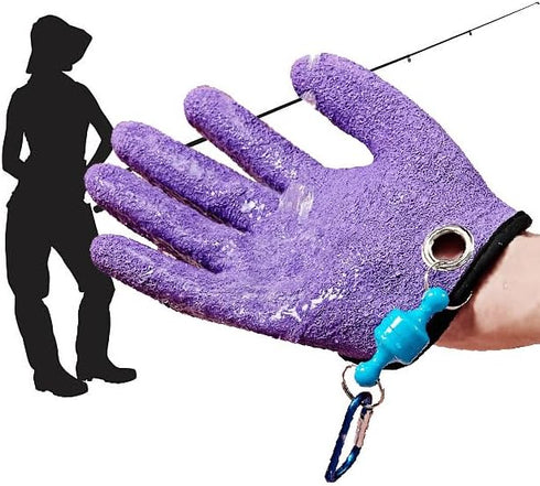 Professional Fishing Glove with Magnet Release, Puncture Proof Non-Slip Fisherman Gloves for Handling Fish