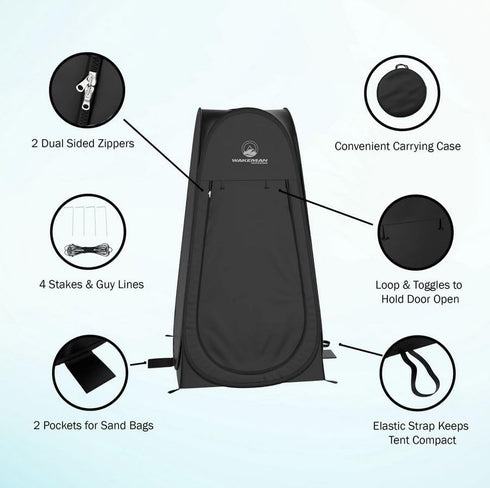 3.3 3.3 6.2ft, Wakeman Pop Up Changing Tent, x x Camping Shower Tent for Portable Toilet Stall or Dressing Room