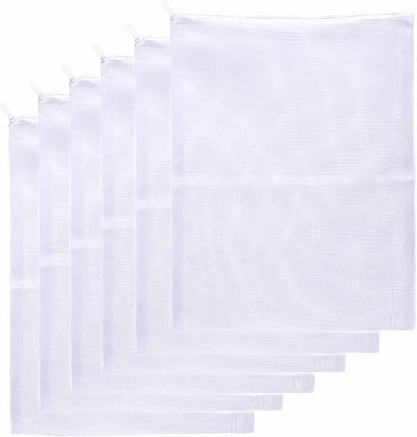 Large Aquarium Filter Bags - Reusable Mesh Bags with Plastic Zipper (11.5 x 15.5 inch, 6 Pack)