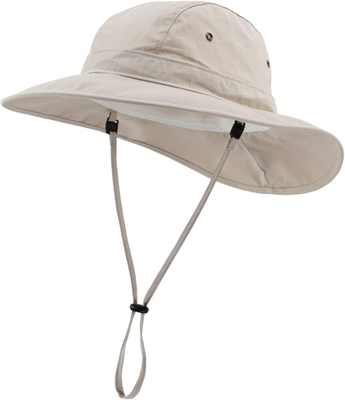 Home Prefer Men's Summer Bucket Sun Hat, Wide Brim Fishing Safari Hat UPF 50+