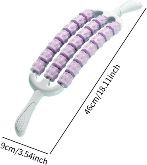 Hammer Vaveren Handheld Massage Roller Stick Exercise Three Row Roller Leg Massage Yoga Muscle Relaxation Roller