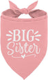 ZPPRJF Big Sister Dog Bandana, Pink Pet Dog Scarf Accessories, Pet Triangle Scarf
