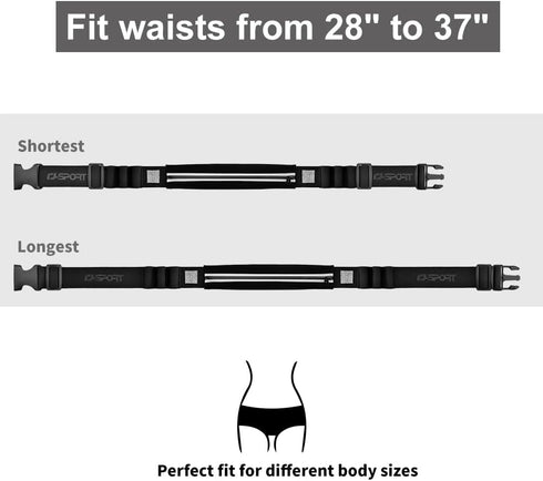 6 RJ-Sport Triathlon Belt with Pouch - Race Number Bib Holder with Gel Loops, Ideal for Running, Cycling & Marathon