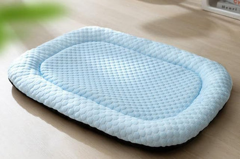 Pet Cooling Mat for Cats and Small Dogs, Lightweight, Soft, Leak-Proof, Washable Indoor/Outdoor (Blue, Medium)
