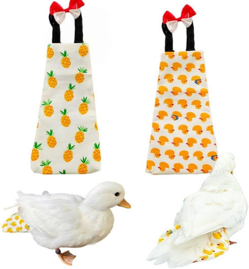 Magnoloran 2 Pack Chicken Diapers for Hens, Roosters, Diapers for Ducks, Ducklings, Reusable Pet Diaper with Bow Ties