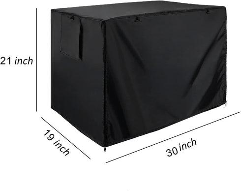 Durable Double Door Dog Crate Cover, Waterproof Anti-UV Pet Kennel Cover for 24-54 Inches Crate - Black