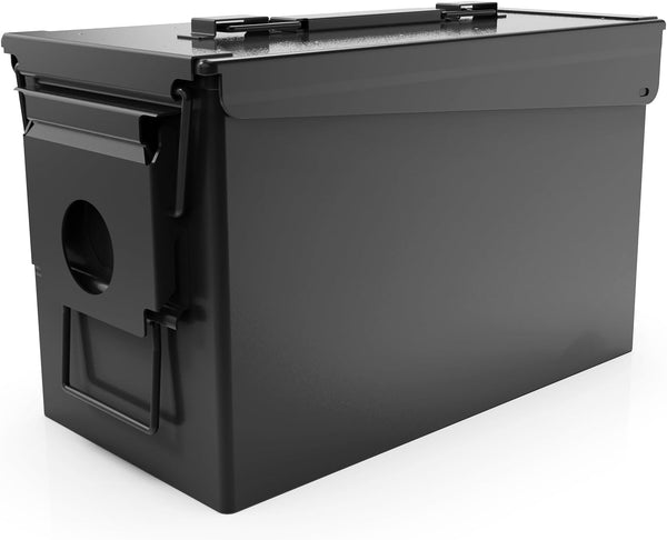 PATRON 50 Cal Ammo Can, Metal 9mm Ammo Box Storage Crate for Shotgun, Rifle, Nerf, Waterproof Organizer