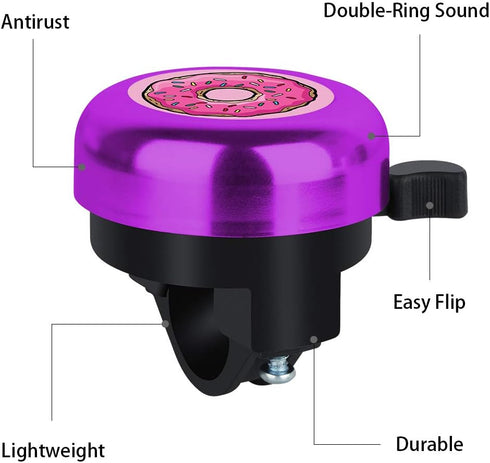 MZELQ Bicycle Bell, Cute Clear Sound Adjustable Size Aluminum Bike Accessories, Bell Ring for Girls, Women, Kids, Adults