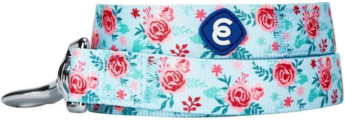 Blueberry Pet Essentials Spring Scent Inspired Garden Floral Dog Leash, 4 ft x 1", Pastel Blue, Large