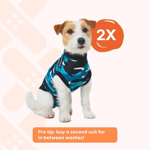 Suitical Recovery Suit for Dogs | Spay and Neutering Surgery Recovery Suit | Blue Camouflage