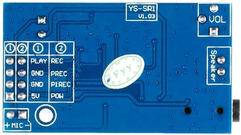 JESSINIE YS-SR1 5V ISD1820 DC Sound Voice Recording Playback Module Sound Recorder Board Loudly Public Voice Playback