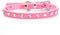 Pimaodog Elegant Fancy Cute Dazzling Sparkling Suede Leather Bling Rhinestone Crystal Small Pet Collar (M:27-35CM, Pink)