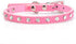 Pimaodog Elegant Fancy Cute Dazzling Sparkling Suede Leather Bling Rhinestone Crystal Small Pet Collar (M:27-35CM, Pink)