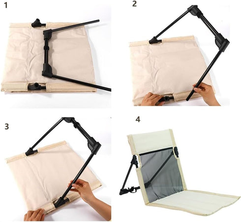 Generic Swimming Portable Camping Chair with Mesh Backrest,Lightweight Foldable Beach Chair with Carry Bag for Poolside