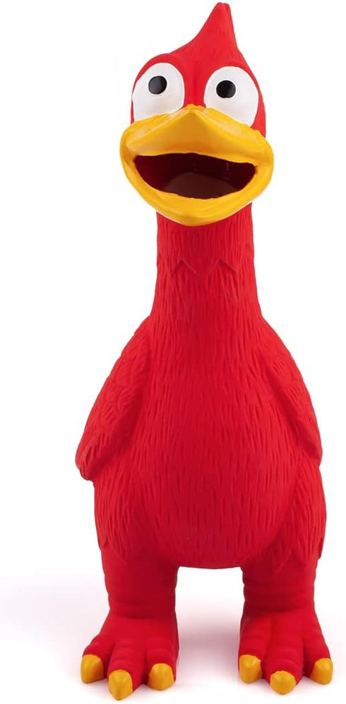 2 Pack CHIWAVA Squawking Latex Dog Toy Chicken Duck Squeeze Squeak Interactive Play for Medium Large Dogs Assorted