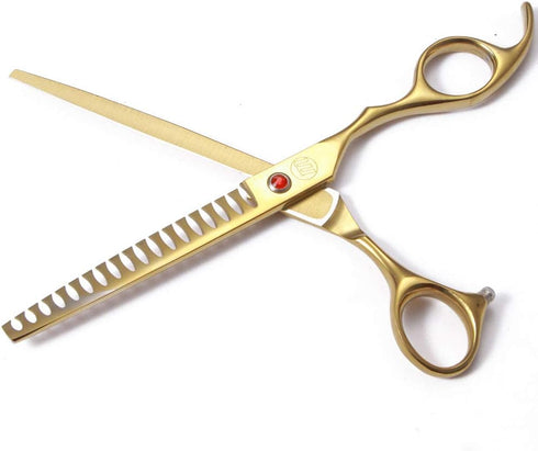 Professional Dog Grooming Scissors Set, 7 Inch/8 Inch Chunkers, Curved Shears, Thinning Shears with Comb